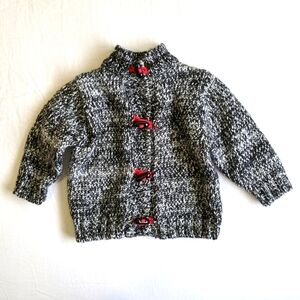 joe fresh chunky salt & pepper knit toggle cardigan sweater 3-6 months baby boy